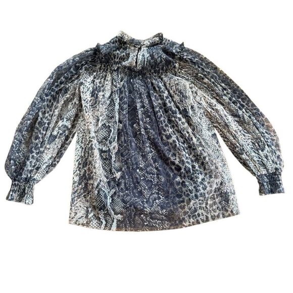 ALLSAINTS Perri Noche Tulle Top Blouse Animal Print 2 - Picture 4 of 9
